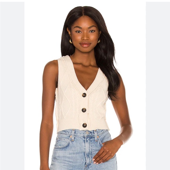 Free People Sweaters - Free People Cream Denison Sweater Vest Size Small